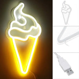 Popxstar  USB Powered LED Neon Sign Art Decorative Lighting Wall Lamp Ice Shaped Night Light  For Home Party Xmas Neon Lights Sign Lamp