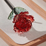 Popxstar  Glaze Rose Flower Eternal Flower Rose Desktop Glass Handicrafts Ornaments Simulation Glass Vase Flower Wedding Valentine's Gifts