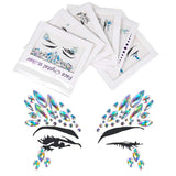 Popxstar 6Pcs Mermaid Face Jewels Gems Rhinestones Rave Eye Body Temporary Stickers Crystal Face Stickers Decorations for Festival Party