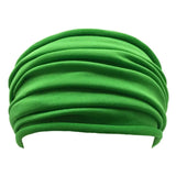 Popxstar Solid Color Women Wide Sports Fold Hairband Yoga Non slip Stretch Headband Elastic Running Turban Running Headwrap Hair Band