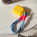 Popxstar  korea cute candy color silicone headphone cover case for airpods 4 2024 simple fall prevention lanyard for airpods 1 2 3 pro 2