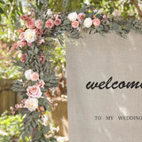 Popxstar 2.7M Flower Garland Set Artificial White Rose Garland Stunning Wedding Photo Booth Backdrop Elegant Garden Wedding Arch Decor