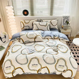 Popxstar  High-quality Home Pure Cotton Bedding Set 100% Cotton Skin-friendly Queen Duvet Cover Set with Sheets Comforter Cover Pillowcase