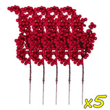 Popxstar 50/1branch Christmas Artificial Berries Stem Red Holly Berry Fake Flowers Plant for Xmas Tree New Year Party Home Decor Ornament