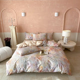 Popxstar  1000TC Egyptian Cotton Flowers Plant Prints Bedding Set Single Double Queen King Size Duvet cover Set Bed Sheet Pillowcases 4Pcs