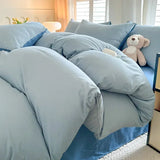 Solid Color Brushed Four Piece Set Home Textile Bedding Three Piece Set Autumn Short Plush Bed Sheets, Duvet Covers, Pillowcases