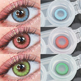 Popxstar 1 Pair Natural Colored Lenses for Eyes Blue Green Eyes Large Diameter14.5mm  Lens Gray Makeup Beauty Pupil