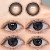 Popxstar  2pcs Yearly Contact Lenses Brown Large Diameter Prescription Myopia Contact Lens Student Animation Lens Beautiful Fast Shipping