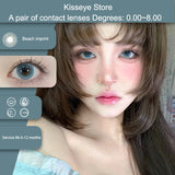 Popxstar 2Pcs Best Selling New Models Color Contact Lenses Myopia Degree -0.00 to -8.00 Soft Lens Fashionable and Beautiful Lenses