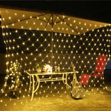 Popxstar EU or US Plug LED Net Mesh Fairy String Light Garland Window Curtain Christmas Fairy Light Wedding Party Holiday Decoration