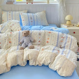 Popxstar  New cloud cotton lace summer quilt four-piece summer cool quilt single thin dormitory air conditioner quilt