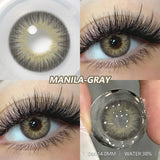 Popxstar  2pcs Blue Green Contact Lenses Yearly New Colored Lens Brown Natural Cosmetic Gray Big Eyes Korean Student Beauty Pupil