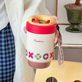 Twist-off Lid Double-drink Creative Coffee Cup High Appearance Level New Insulated Cup Portable, Cute and Simple Water Cup