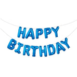 Popxstar  13pcs White Happy Birthday Balloon Foil Letter Ballons Baby Shower Kids Birthday Party Decoration Adult Balloon Banner Globos