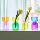 Popxstar 2pc Set Mini Vases Terrarium Hydroponic Plant Pot Glass Vase Wedding Flowers Candle Holders Decor Avocado Glass Growing Bud Vase