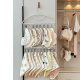 18 Clips Socks Drying Rack Large Capacity Stainless Steel Multi-clip Sock Drying Hanger Space Saving Windproof