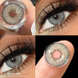 Popxstar 1Pair 0~-8.00 Myopia Colored Contact Lenses with Degree Pupils Blue Lenses Green Lens Color Beautiful Eye Yearly Use