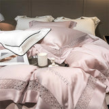 Popxstar  800TC Lyocell Eucalyptus Fiber Soft Silky Cool Feeling Bedding Set Glossy Duvet Cover Bed Sheet Sheet Pillowcases 4Pcs