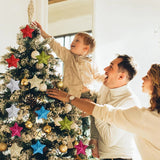 Popxstar Gold Glitter Star Ornaments Christmas Tree Hanging Pendant Christmas Decorations for Home Navidad New Year Party DIY Gift