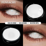 Popxstar  1 Pair Red Cosplay Witch Contact Lenses Halloween Black White Makeup Lens Crazy Party Role Playing Eye Contacts Lens