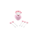 Cute Stainless Steel Love Fruit Fork Set Loving Heart Red Pink Dessert Cake Fork Storage Jar Plastic Fork Kitchen Supplies