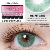 Popxstar 10Pcs=5Pair Color Contact Lenses for 1 Day Daily Lens Blue Contacts Daily Disposable High Wearing Comfort Brown Lenses