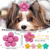 Popxstar 10PCS Spring Dog Bows For Puppy Cat Flower Bowknot Rubber Bands for Dogs Fashion Dog Hair Accessories Dog Grooming Accesories