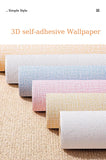 Popxstar 50cmX10m Linen 3D Foam Self-adhesive PVC Solid Color Thickened Waterproof Background Wall Renovation Wallpaper Wall Stickers
