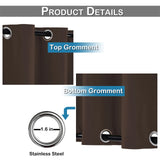 Popxstar Extra Large Blackout Windproof Outdoor Curtains Eyelets Top and Bottom Grommets Patio Waterproof Garden Thermal Curtains Drapes