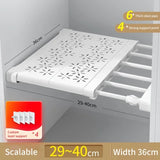 Popxstar NEW Adjustable Closet Organizer Kitchen Storage Shelves Space Saving Wardrobe Wall Mounted Rack Home Appliance Cabinet Holder1pc