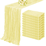 Popxstar 10PCS Set Semi-Sheer Gauze Wedding Table Runner Sage Green Cheesecloth Table Dining Party Christmas Banquets Arches Cake Decor