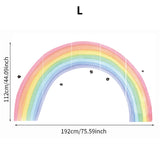 Popxstar  Large Rainbow Pastel Wall stickers Mural Nursery Kids Room Wall Decals Baby Shower Playroom Decorations Baby Boy Girl Gift