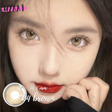 1 Pair Korean Lenses Color Contact Lenses for Eyes Lenses with Diopters Myopia Lenses Brown Lenses Natural Eye Lenses