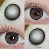 Popxstar  -With 1bottle Lens Liquid Lens Solution 2pcs Myopia Colored Contact Lenses for Eyes Big Black Lens Brown Beauty Pupils