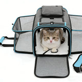 Cat/Dogs Bag Foldable Large Capacity Cat Outdoor Car Expansion Portable Pet Handbag Breathable Diagonal Cross Bag Hiking Camping