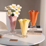 Vegetable glass vase transparent hydroponics dried flowers flower arrangement ornament desktop decoration living room home