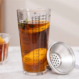 Popxstar  Glass Cocktail Shaker Martini Hand Shaker Cup with Scales 400/600ml Milk Tea Lemon Tea Wine Drink Shaker Mixer Bar Tool