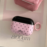 Popxstar  Korea Cute Black Polka Dots Soft Cover Case For Apple AirPdos 1 2 3 4 Pro 2 Earphone Protection Cases Cartoon Lovely Cat Pendant