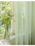 Popxstar Japanese mint green curtains gauze simple style fresh artistic translucent shutter yarn living room bedroom custom curtain size