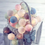 Popxstar Battery Colorfull Cotton Garland 4cm LED Balls Christmas String Holiday Lights for Home Decoration Wedding Fairy Bedroom Decor
