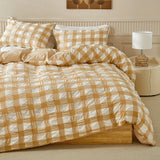 Duvet Cover Bedding Set Twin Full Queen King Size 135x200 Nordic Quilt Cover 240x220 Double Single Grid Puff Bed Linen 200x200