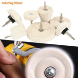 Popxstar 7Pcs Wear Resistant Buffing Wheel Mushroom T-Shaped Wheel Grinding Head Shank Lint Polishing Wheel for Wood Metal Glass