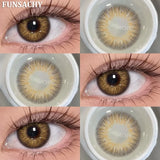 Popxstar  2PCS Natural Brown Gray Lenses for Eyes Blue Lenses Beautiful Pupil Korean Fashion Color Round Lens Yearly Cosmetics