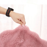Popxstar Oval Plush Carpet Soft Imitation Rabbit Fur Mat For Children's Bedside Rug Warm Winter Sofa Chair Cushion Living Room Home Decor