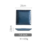 Popxstar  European Ceramic Tableware Set Blue Chrysanthemum Shape Rice Soup Bowl Dish Fruit Plate Creative Retro Kitchen Utensils