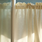Popxstar Boho Kitchen Curtains, Modern Farmhouse Cotton Linen Curtain Country Ruffle Cafe Semi-Transparent Small Tier Curtain Decor