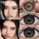 Popxstar  2Pcs Kroean New Colored Contact Lenses with Prescription Myopia Degree 0.00- 8.00 Black Eye Soft Lens Eye Beauty Pupil