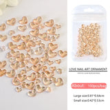 Popxstar 100pcs Clear Crystal Rhinestones Jewelry 3D Love Heart Nail Charm for Nail Art Decoration Clear Resin Valentine's Day Nail Parts