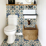 Popxstar DIY Moroccan Tile Stickers For Kitchen Backsplash,Peel and Stick Bathroom PVC Tile Decor Waterproof Wall Sticker Furniture Decal