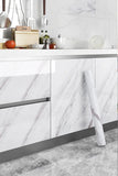 Popxstar Kitchen Cabinet Pearlescent White Marble Contact Paper Vinyl Self Adhesive Waterproof Wallpaper Peel and Stick Decor Stickers